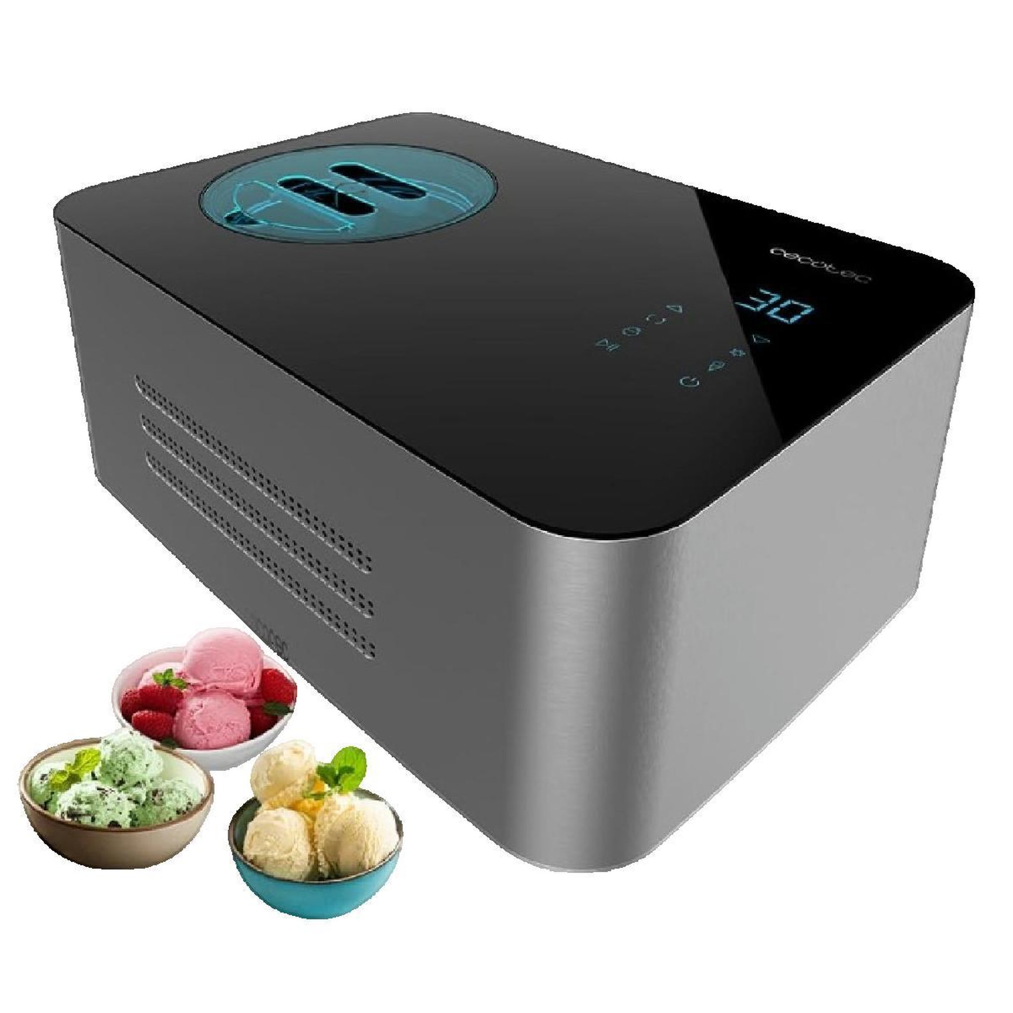 Voir la diapositive 2 : CECOTEC Sorbetière Cecotec Gelacy 1500 Touch Compresseur 1,5 L