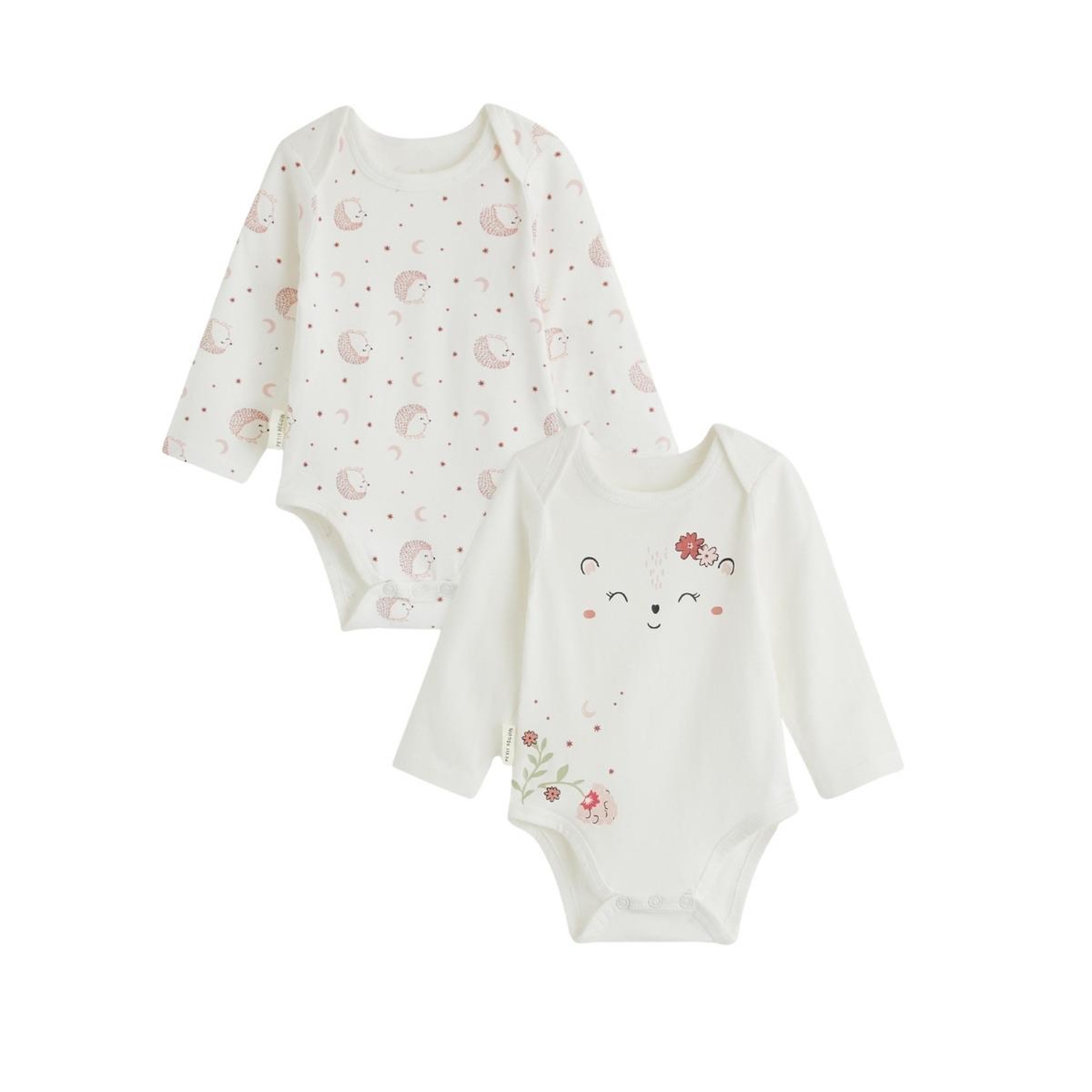 Voir la diapositive 1 : PETIT BEGUIN Lot de 2 bodies bébé manches longues harmony