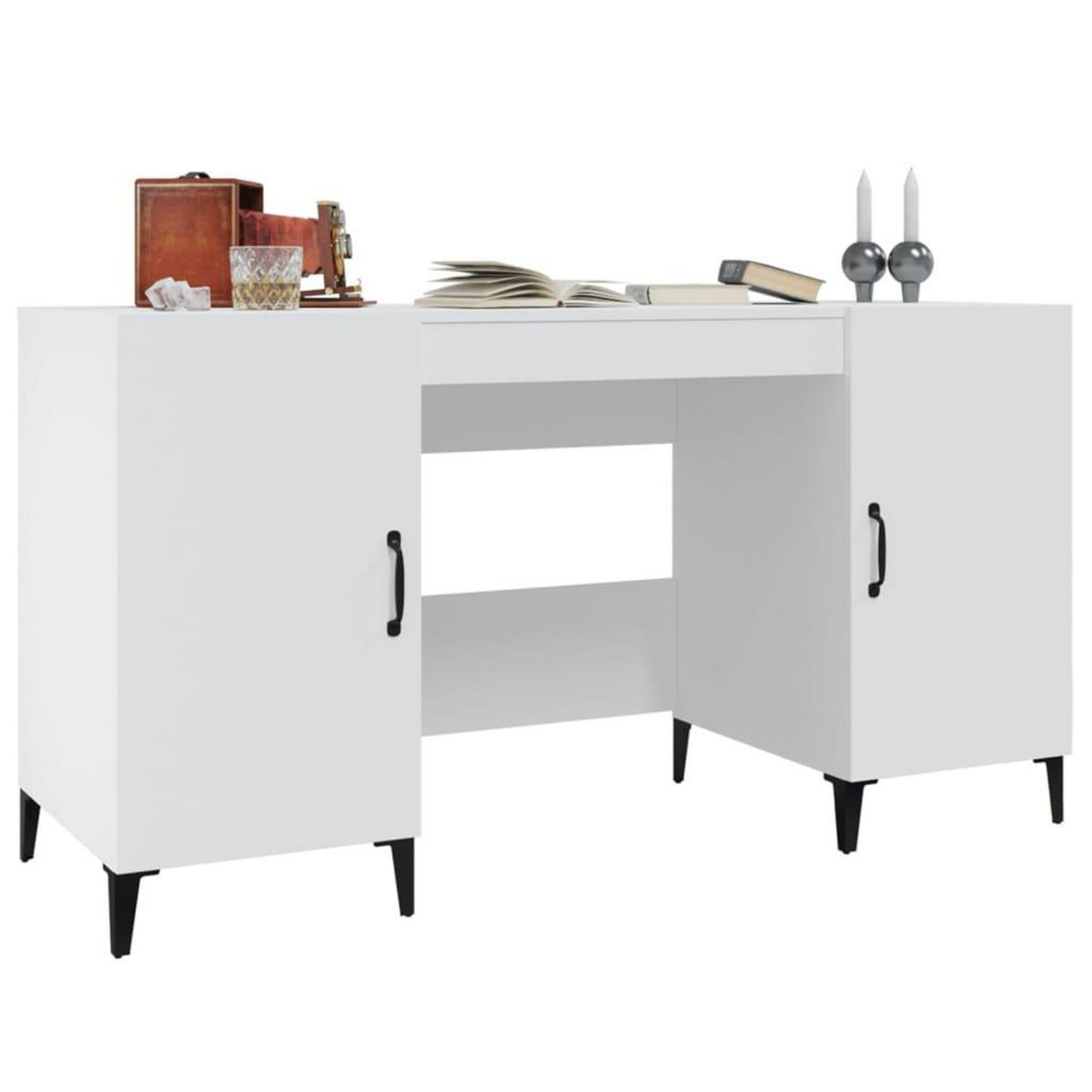 VIDAXL Bureau Blanc 140x50x75 cm Bois d'ingenierie