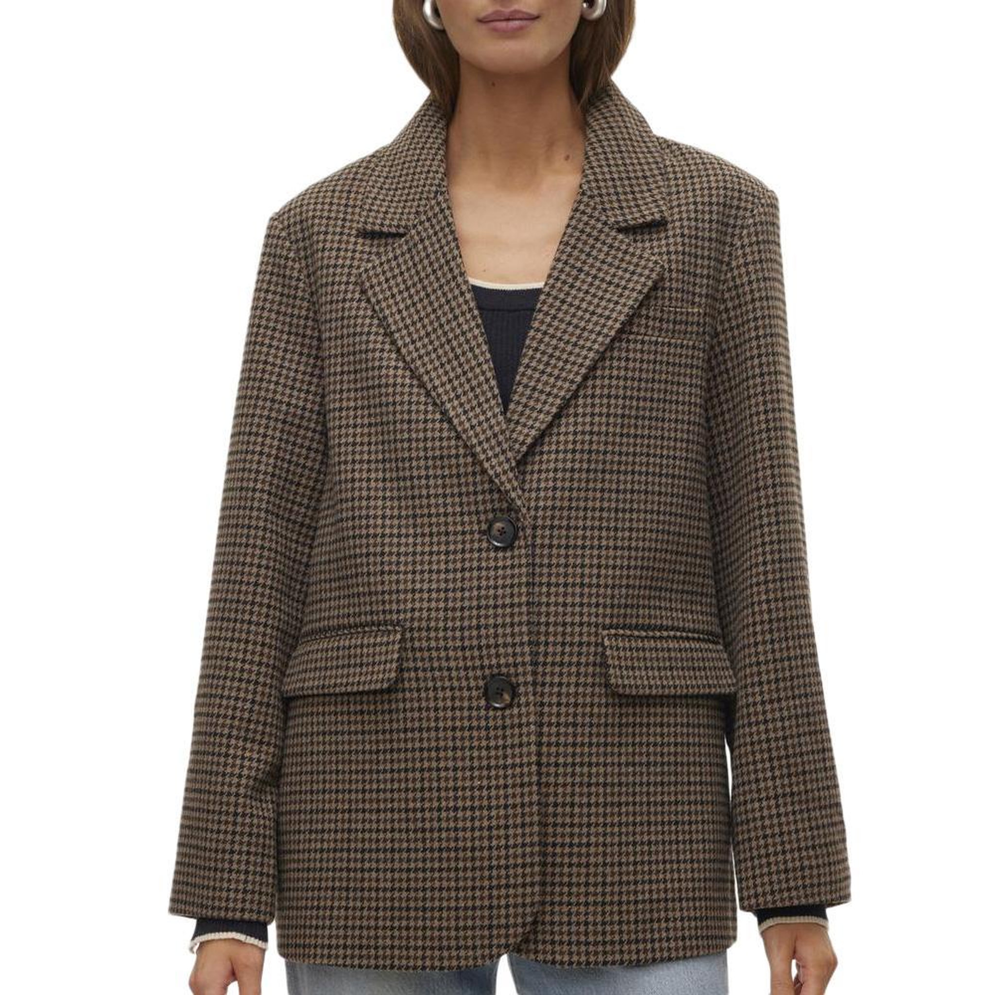 Vero Moda Blazer Pied poule Marron Femme Vero Moda Julie. Coloris disponibles : Marron