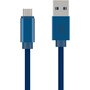 ADEQWAT Câble micro USB vers USB bleu 2m tresse