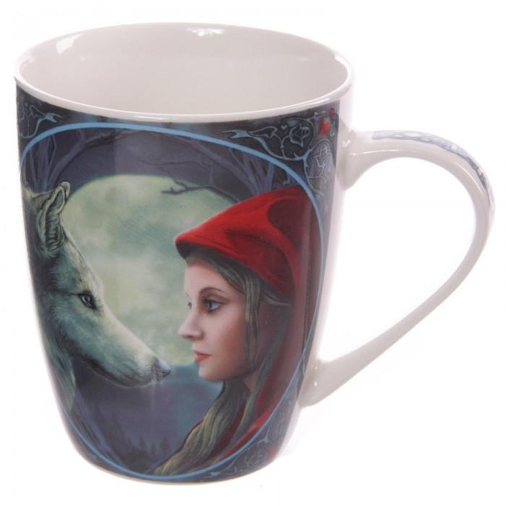 Eden Mug chaperon rouge et loup sous la pleine lune par lisa parker