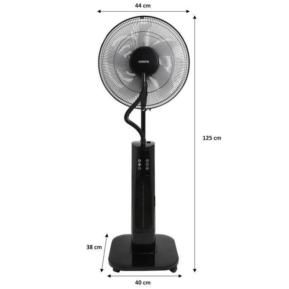 OCEANIC Ventilateur brumisateur sur pied 2‑en‑1 Ø44 cm 70 W – Oceanic