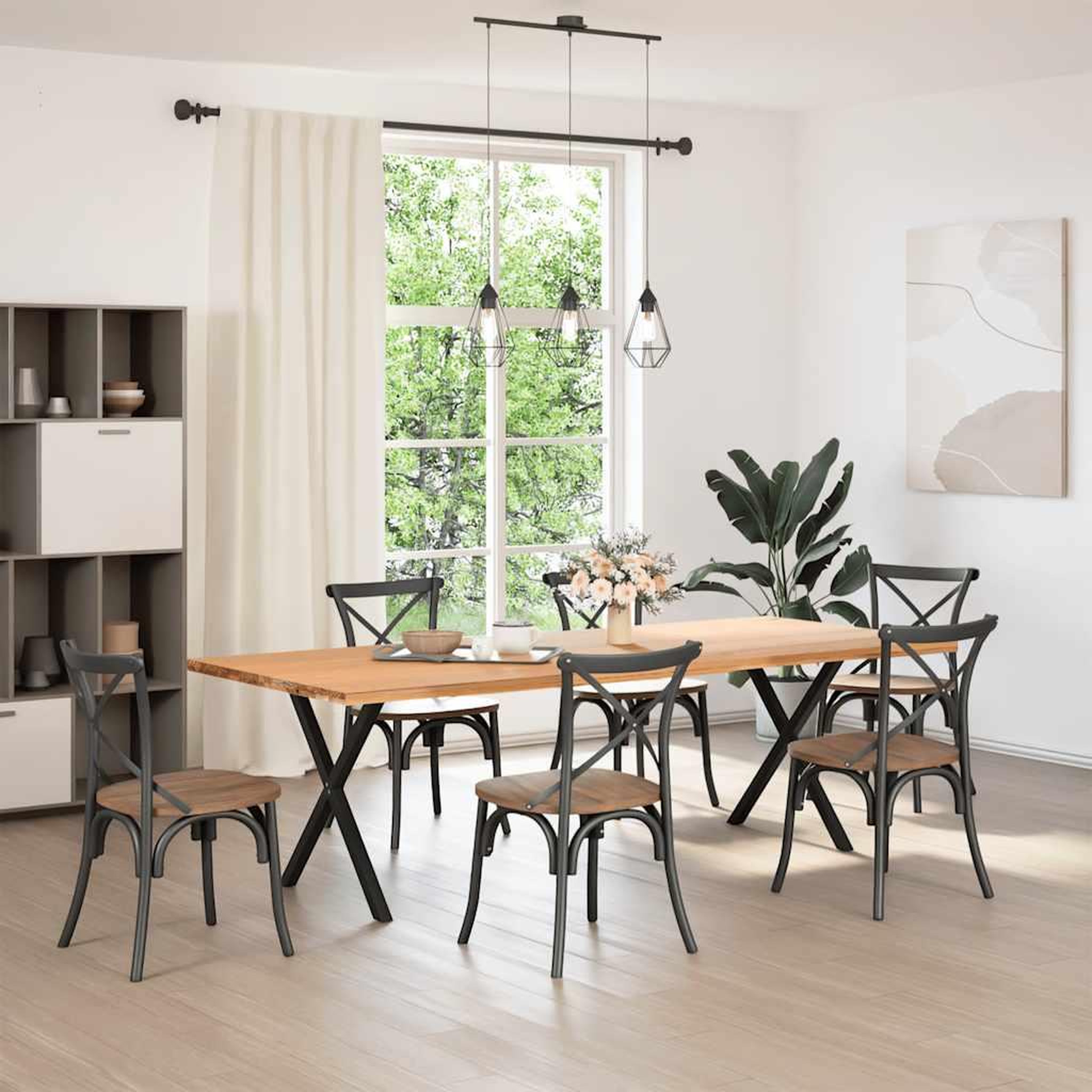 Voir la diapositive 2 : VIDAXL Pieds de table a manger forme de X 2 pcs noir 80x(72-73) cm