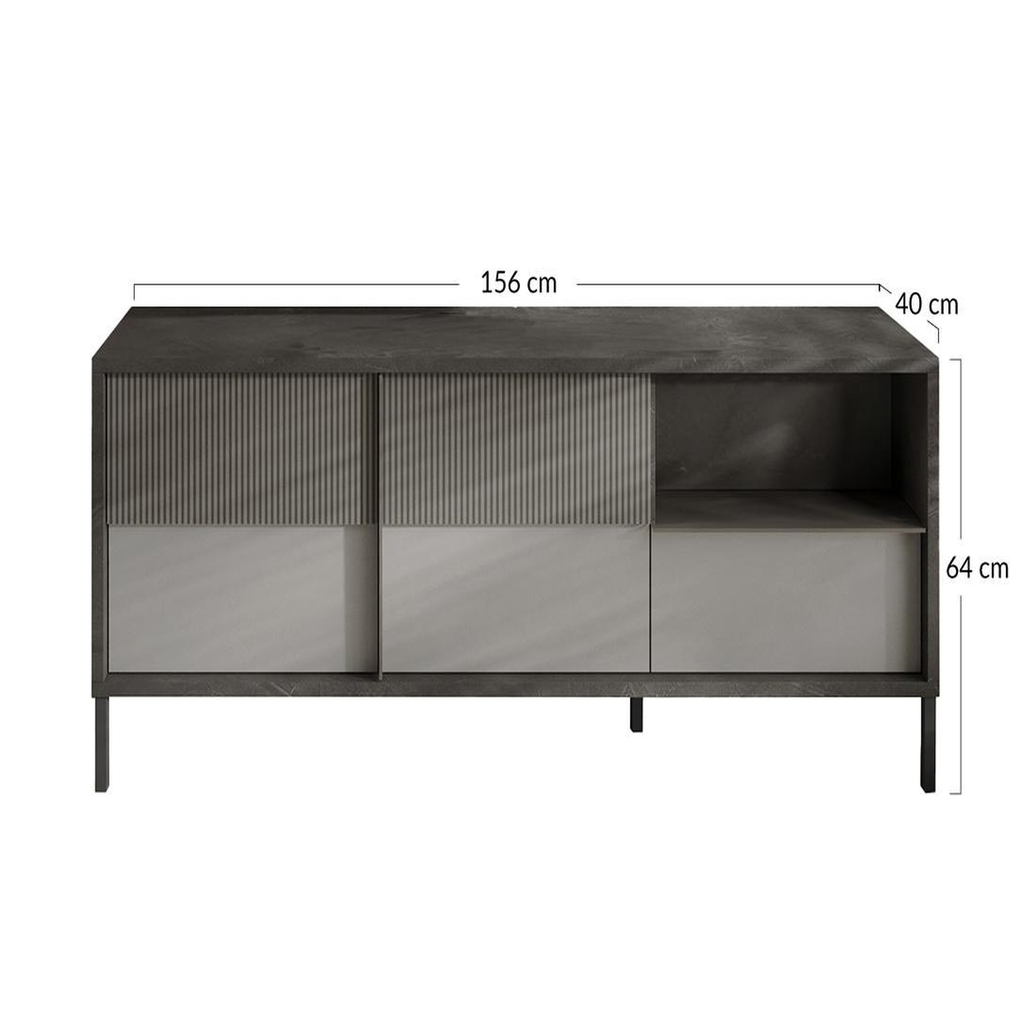 Voir la diapositive 5 : BEST MOBILIER Jules - meuble tv - 2 portes et 1 tiroir - 156 cm