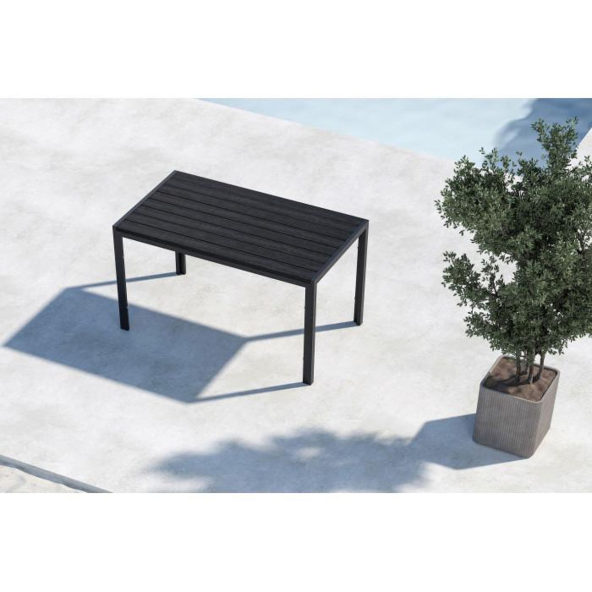 Paris Prix Table de Jardin  Mirko  140cm Noir