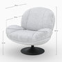 Voir la diapositive 4 : Rendez vous déco Fauteuil pivotant en tissu bouclé gris chiné-Ricci