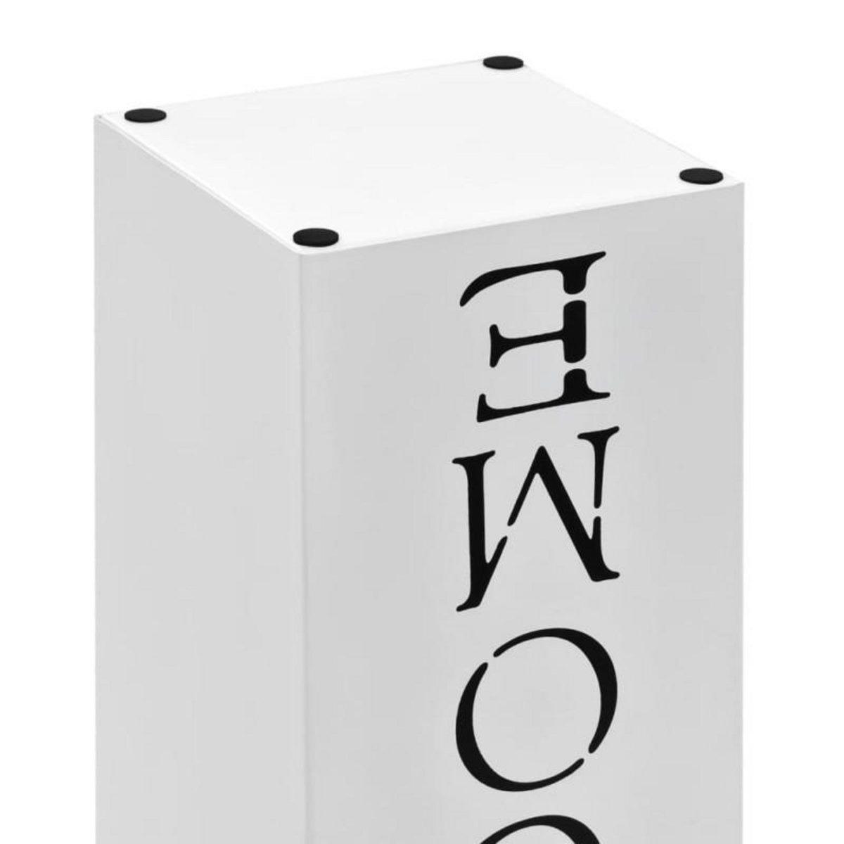 VIDAXL Porte parapluie Welcome Acier Blanc