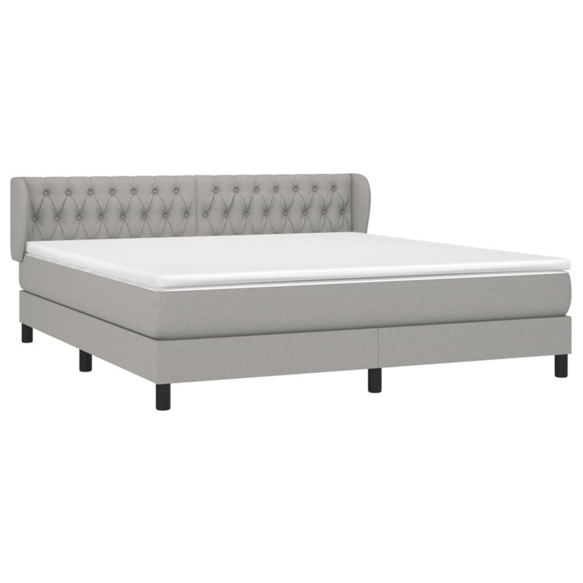 VIDAXL Sommier a lattes de lit avec matelas Gris clair 180x200cm Tissu