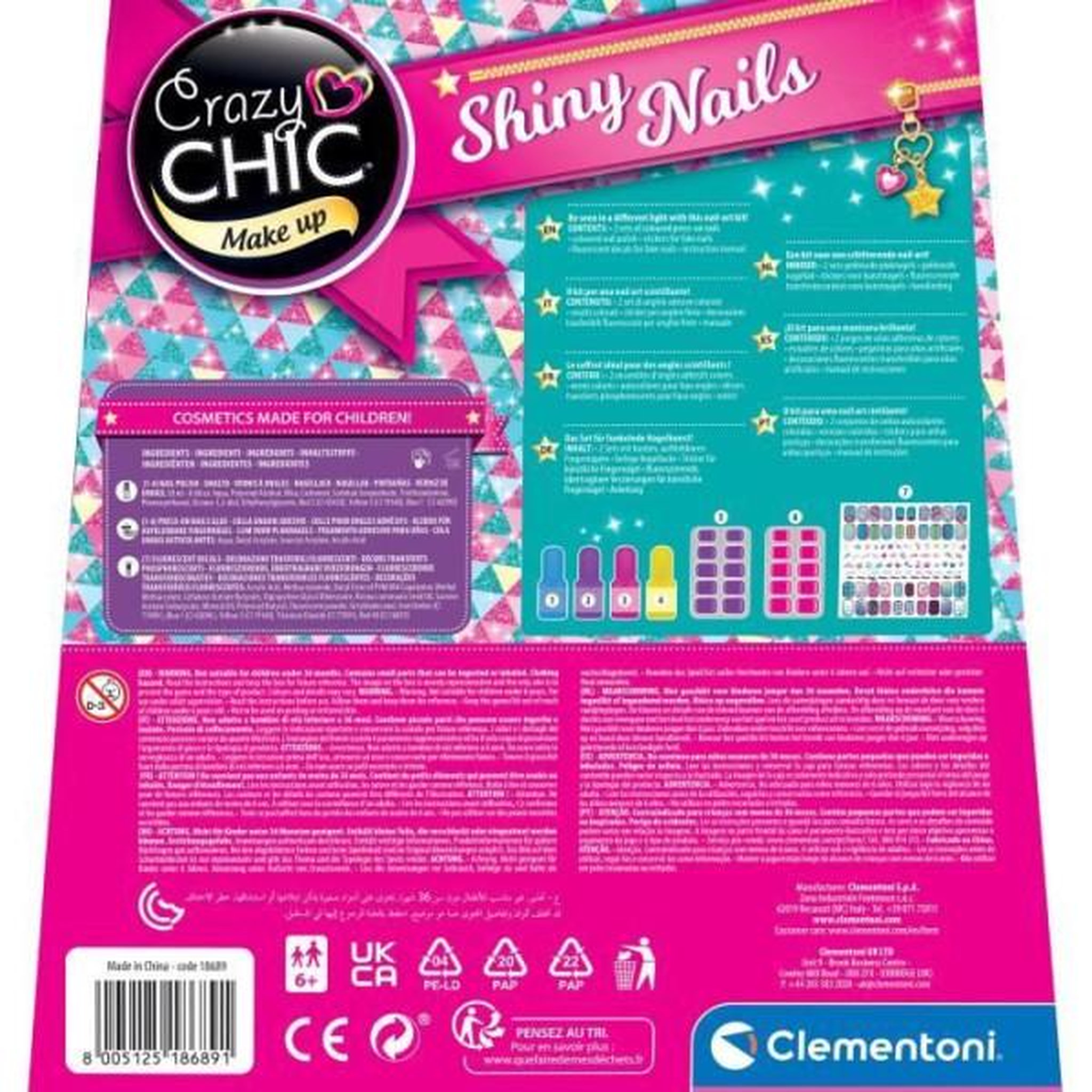 Voir la diapositive 2 : CLEMENTONI Clementoni - kit manucure phosphorescents pour enfant - vernis, faux ongles et autocollants - des 7 ans