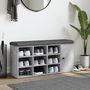 Voir la diapositive 3 : VIDAXL Banc à chaussures gris béton 102x32x50 cm bois d ingénierie