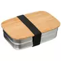 FIVE Lunch Box Repas  Inox & Bambou  0,85L Argent