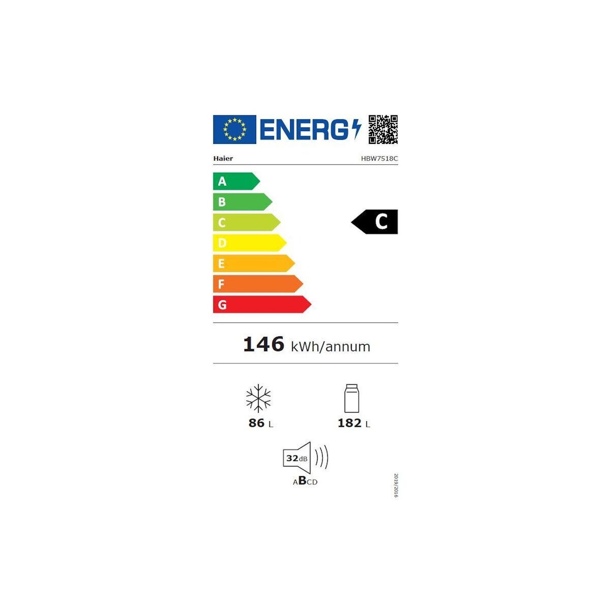 HAIER Réfrigérateur combiné HBW7518C