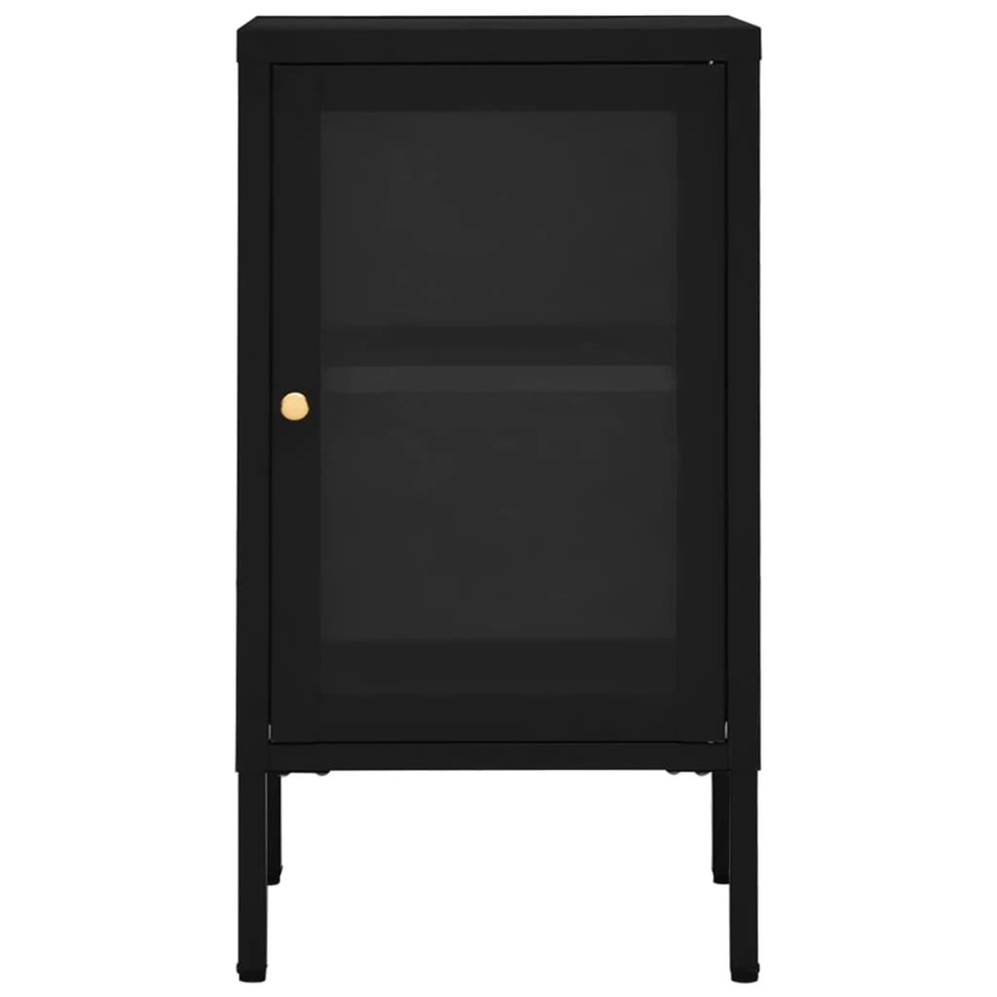 Voir la diapositive 3 : VIDAXL Buffet Noir 38x35x70 cm Acier et verre
