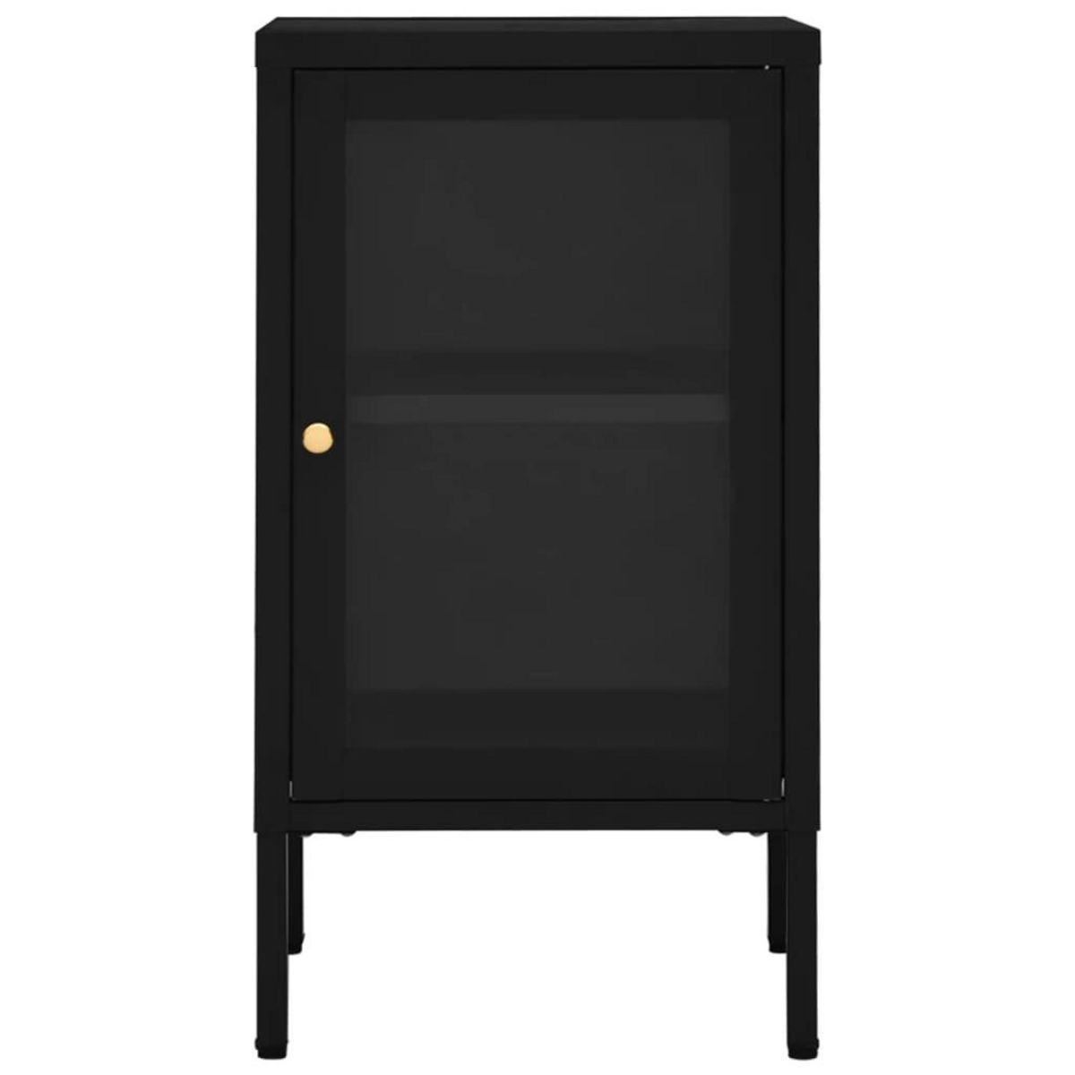 VIDAXL Buffet Noir 38x35x70 cm Acier et verre