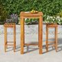 Voir la diapositive 1 : VIDAXL Ensemble de bar de jardin 3 pcs bois d'acacia solide