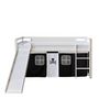 Voir la diapositive 4 : HomeStyle4U Lit noir mi-haut 90x200 cm avec matelas toboggan