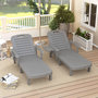 Voir la diapositive 2 : OUTSUNNY Lot de 2 bains de soleil dossier inclinable PP gris foncé