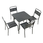 CONCEPT USINE Ensemble table de jardin carrée et 4 chaises BERGAME