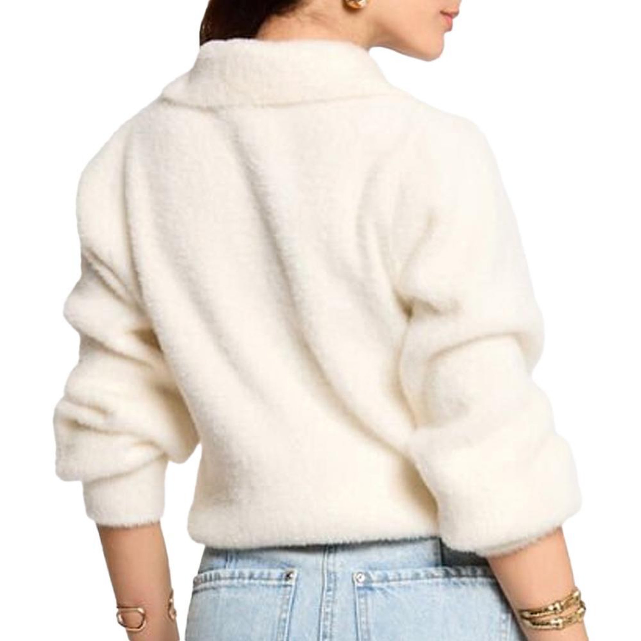 Voir la diapositive 2 : MORGAN Gilet Zippé Blanc Femme Morgan DOMI
