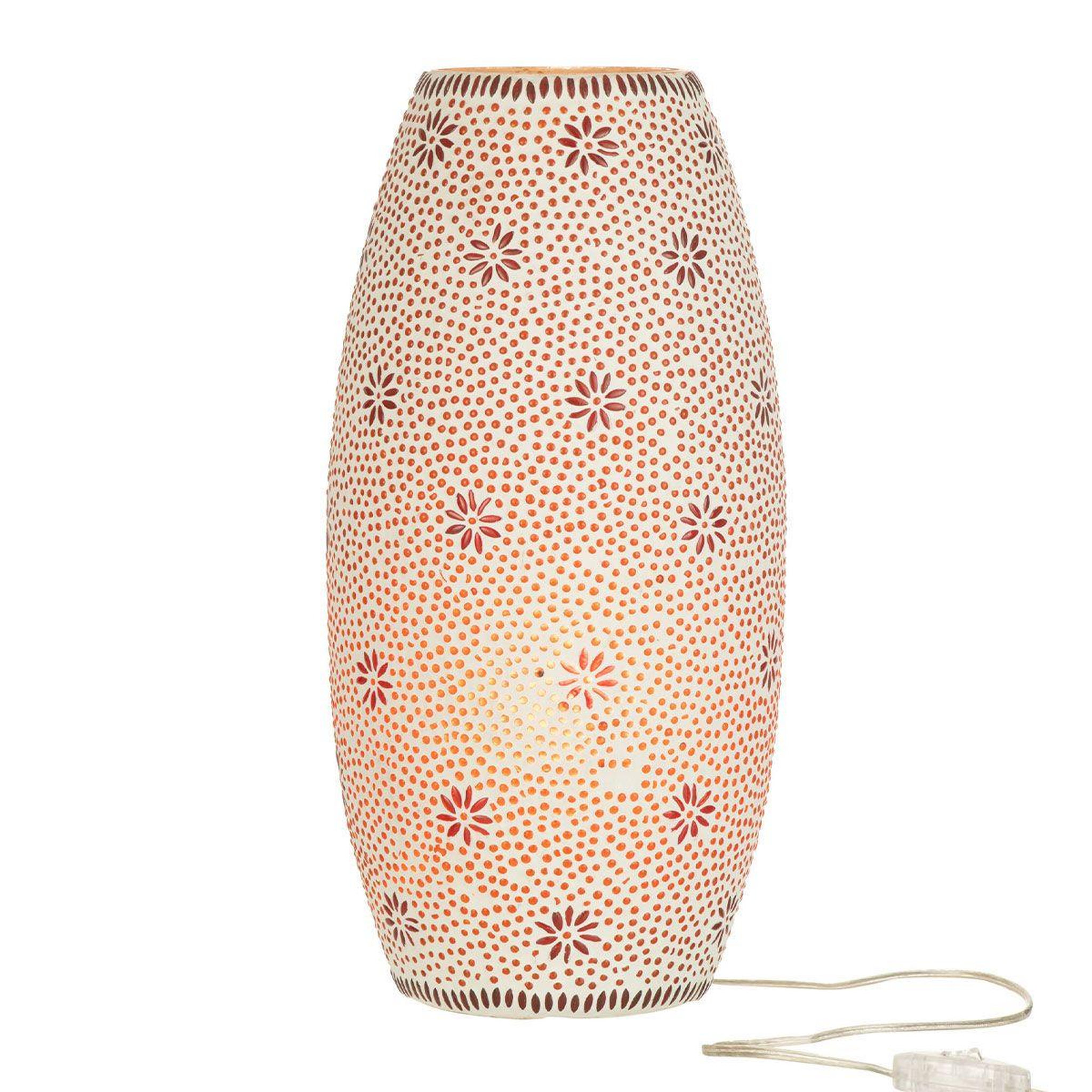 Voir la diapositive 2 : J-LINE Lampe à poser en verre  bram  42cm rouge