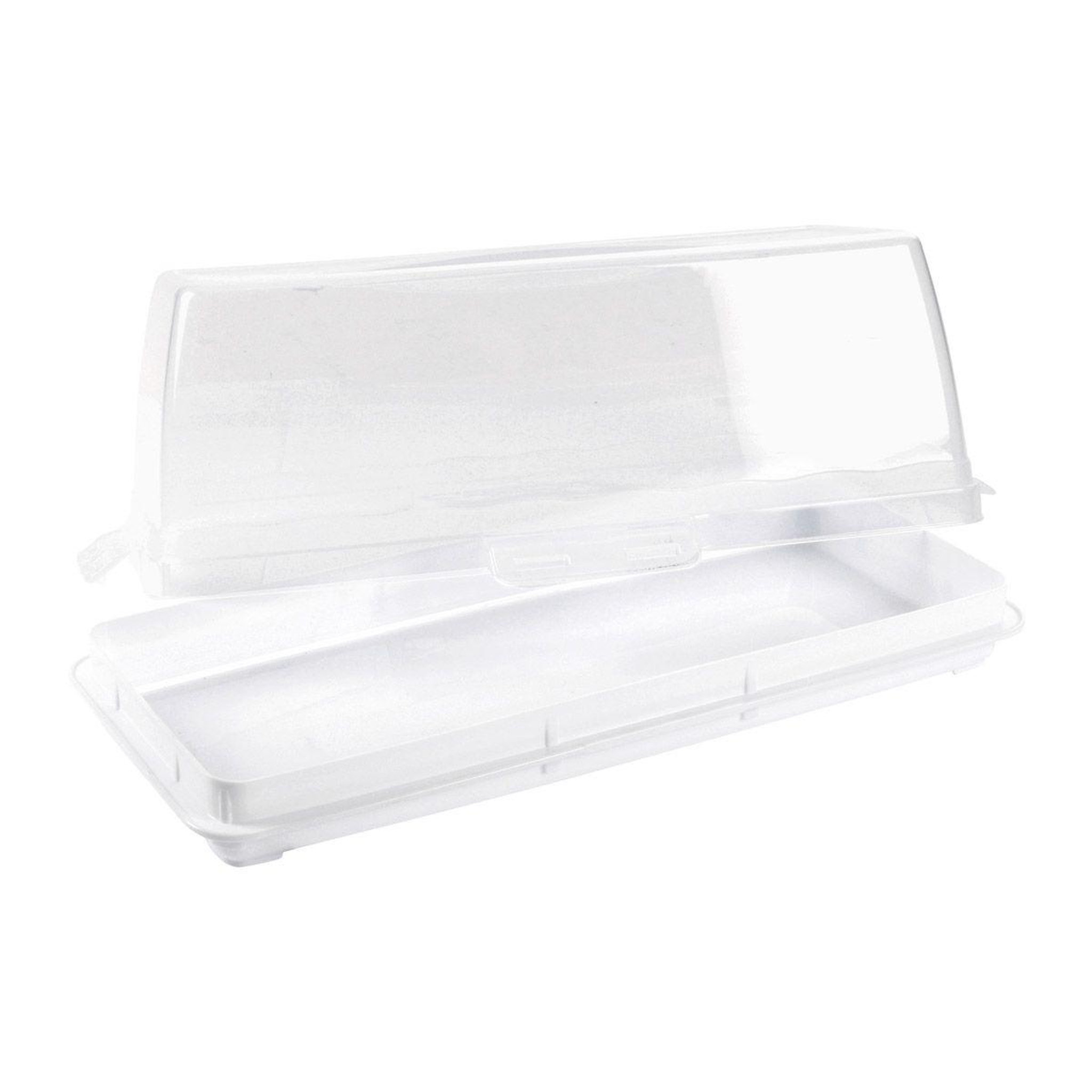 Voir la diapositive 2 : HOMEA Boîte à cake  plastique  36cm transparent