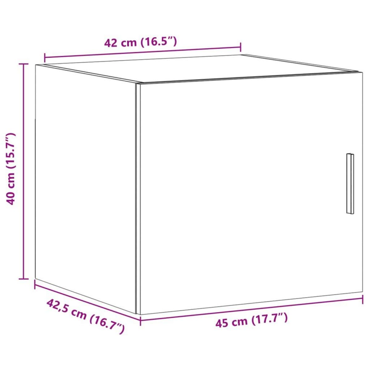 VIDAXL Armoire murale chene fume 45x42,5x40 cm bois d'ingenierie