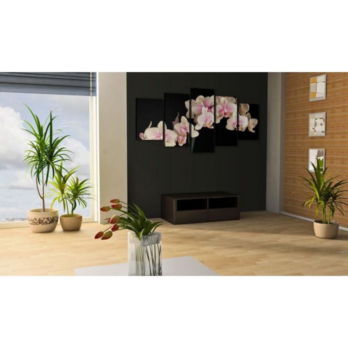 Paris Prix Tableau Imprimé  Orchidée sur Fond Contrasté