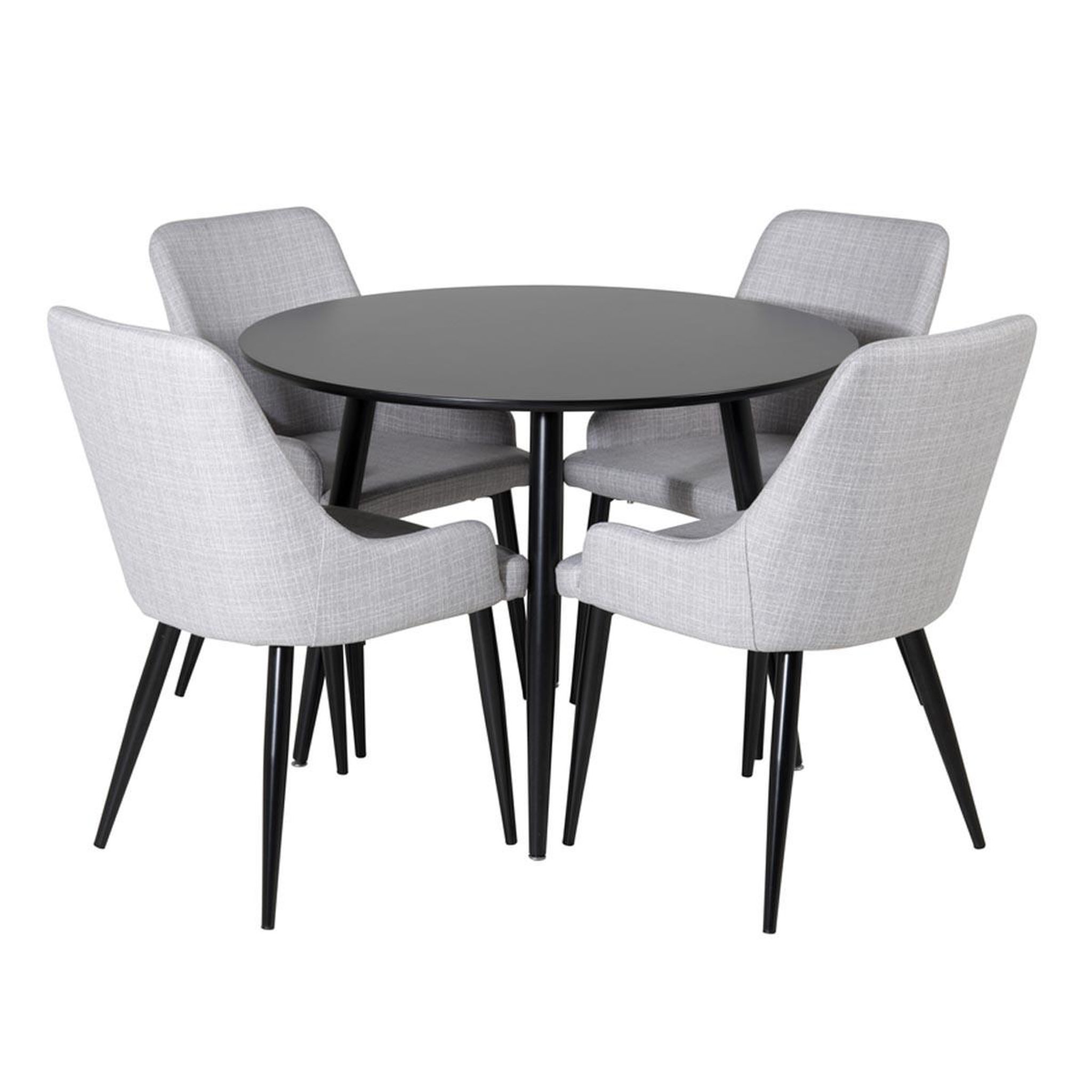 Paris Prix Ensemble table à manger & 4 chaises  plaza & runt  100cm noir & gris