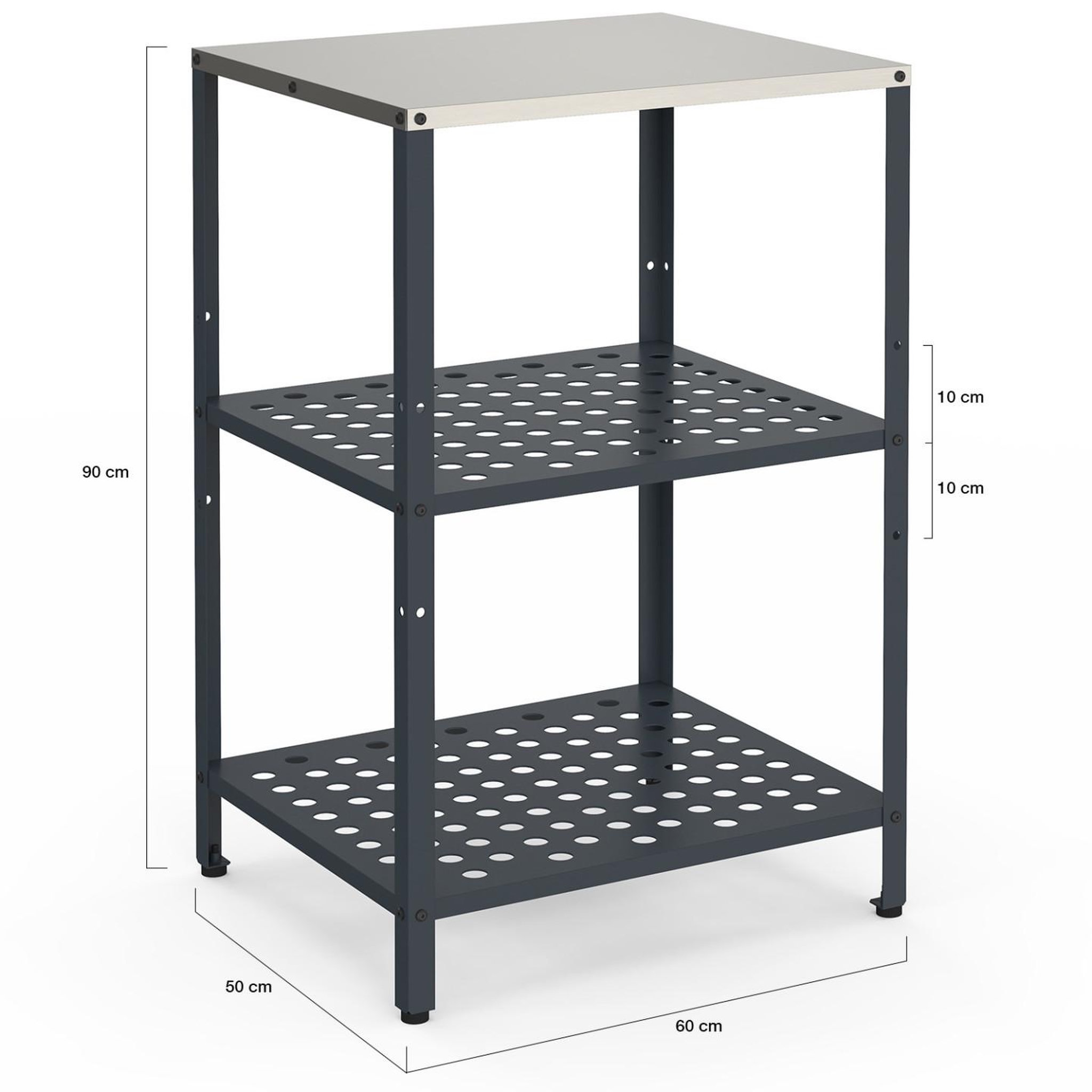 Voir la diapositive 5 : ID MARKET Meuble de cuisine extérieure pareo 2 étagères en acier gris anthracite