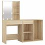 Voir la diapositive 2 : VIDAXL Coiffeuse a LED avec armoire Chene sonoma Bois d'ingenierie