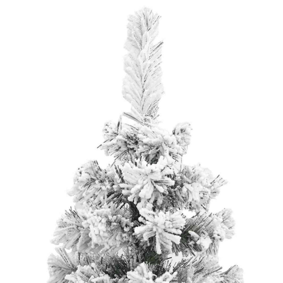 VIDAXL Sapin de Noël artificiel mince flocon de neige vert 180 cm PVC