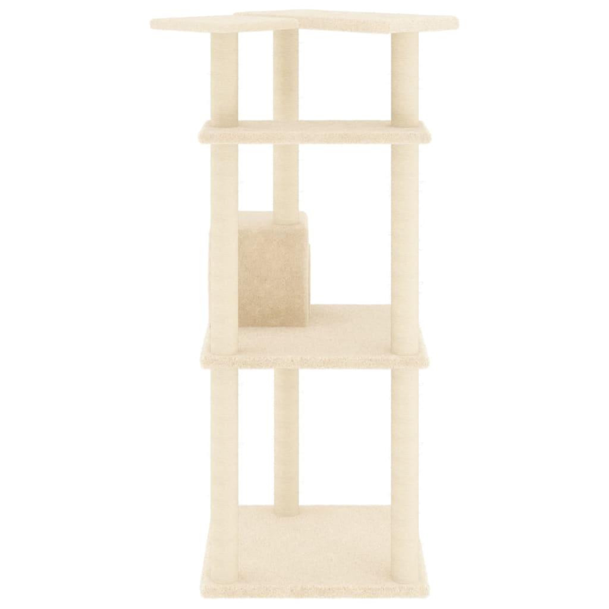 Voir la diapositive 4 : VIDAXL Arbre a chat avec griffoirs en sisal creme 123 cm