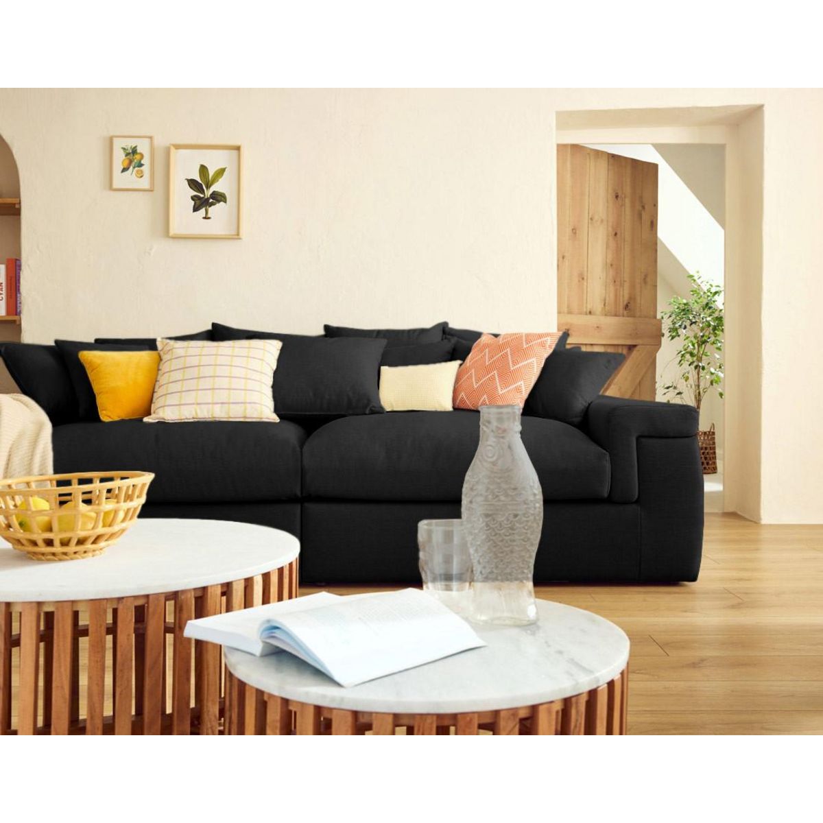 LISA DESIGN Sergio - canapé 4 places - assise profonde - en tissu