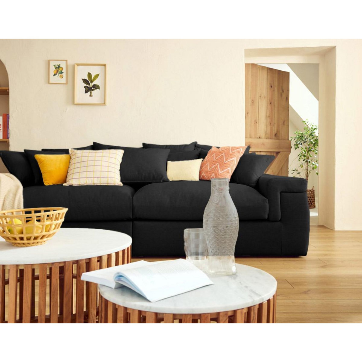 LISA DESIGN Sergio - canapé 4 places - assise profonde - en tissu