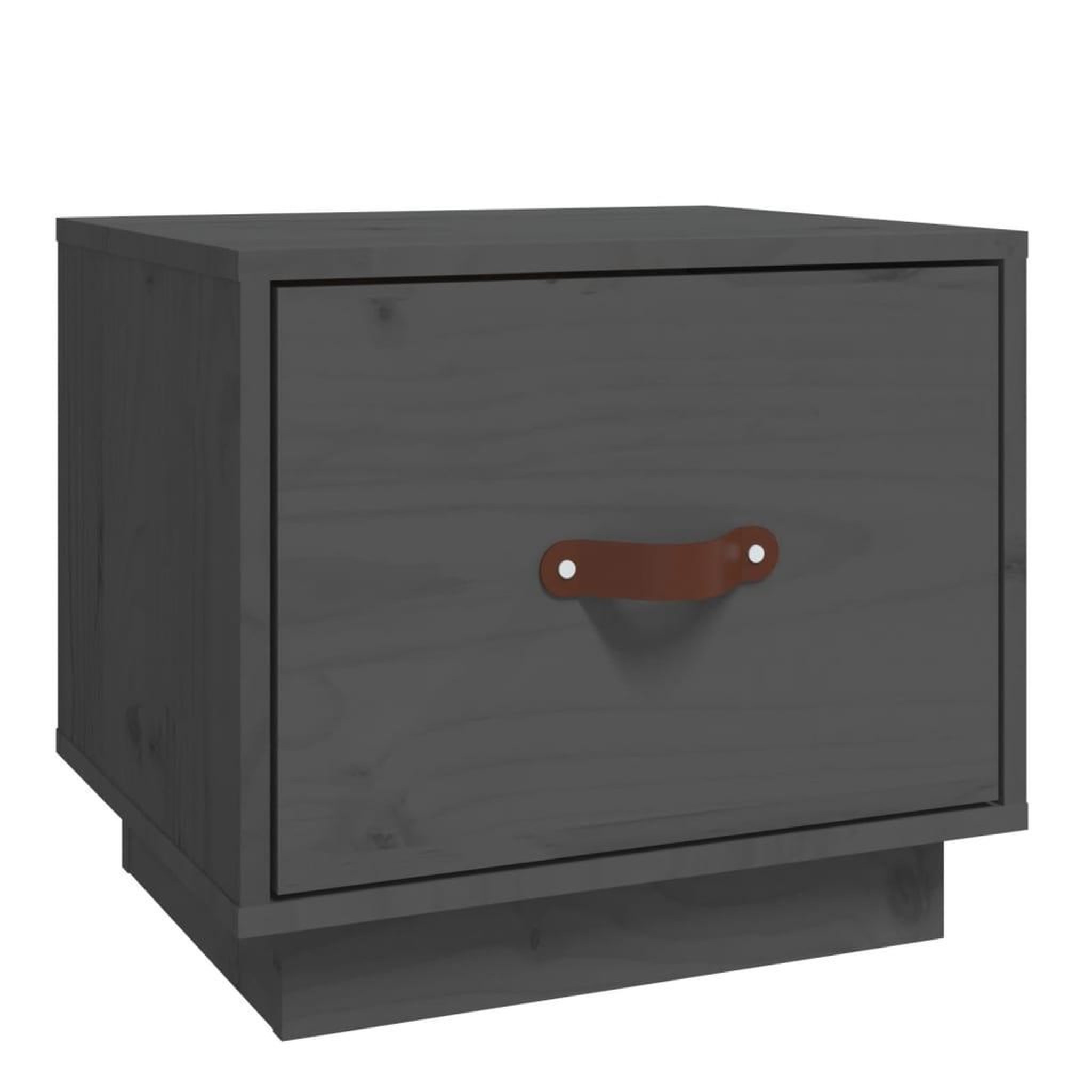 Voir la diapositive 2 : VIDAXL Table de chevet Gris 40x34x35 cm Bois de pin solide