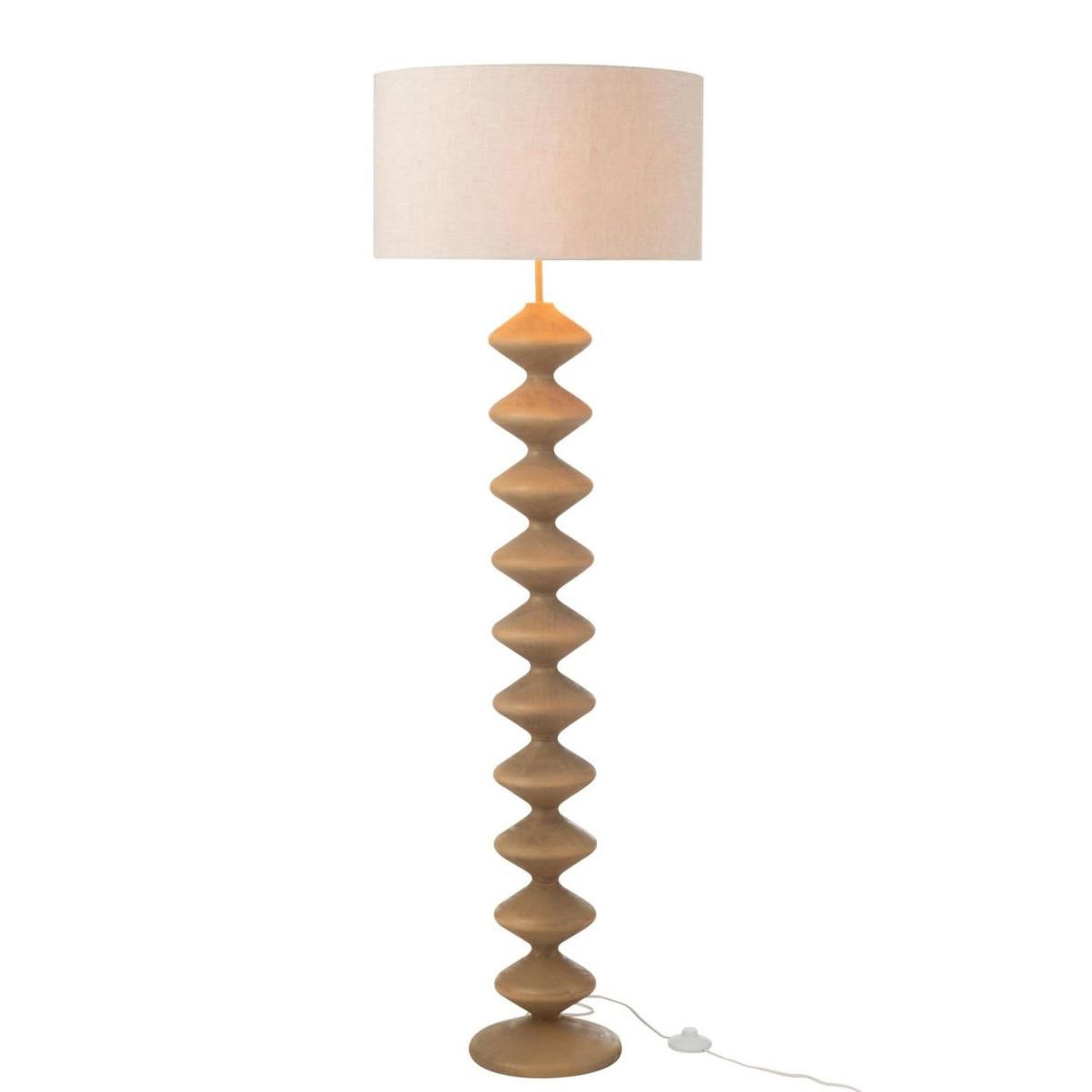 Voir la diapositive 2 : J-LINE Lampadaire en bois  chenille  156cm naturel