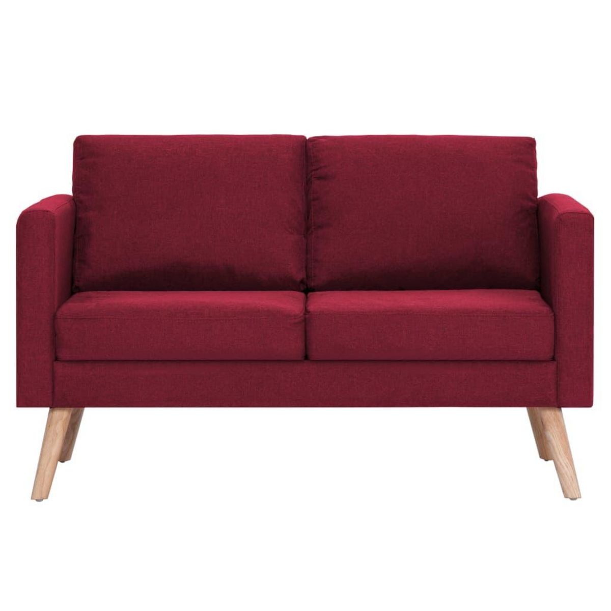 VIDAXL Canape a 2 places tissu rouge bordeaux