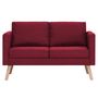 Voir la diapositive 3 : VIDAXL Canape a 2 places tissu rouge bordeaux