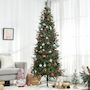 Voir la diapositive 2 : HOMCOM Sapin de Noël artificiel décoré Ø 78 x 210H cm 746 branches épines grand réalisme 45 baies rouges