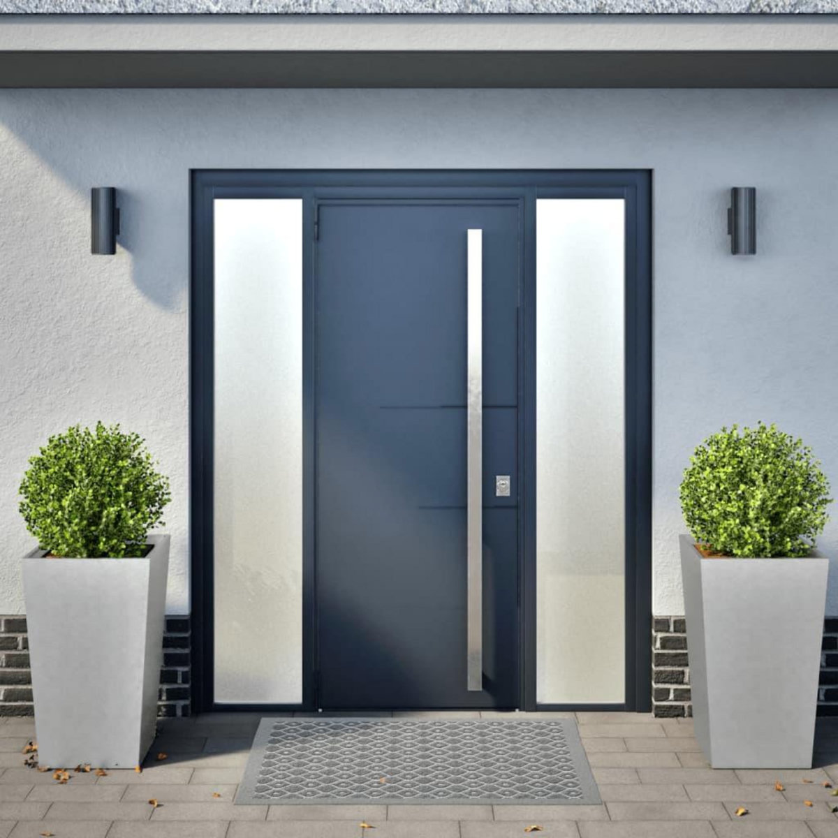 VIDAXL Jardinieres 2 pcs 45x45x75 cm acier galvanise