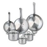 ELO Ensemble de 3 Poêles de cuisson 24, 28 et 32 cm et 3 faitouts 14, 16 et 20 cm Elo Profi Citrin