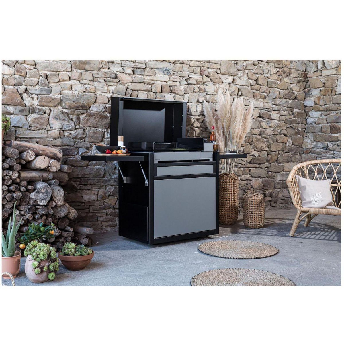 FORGE ADOUR Chariot Plancha CH PAF60 noir/gris fermé compatible plancha Premium 60