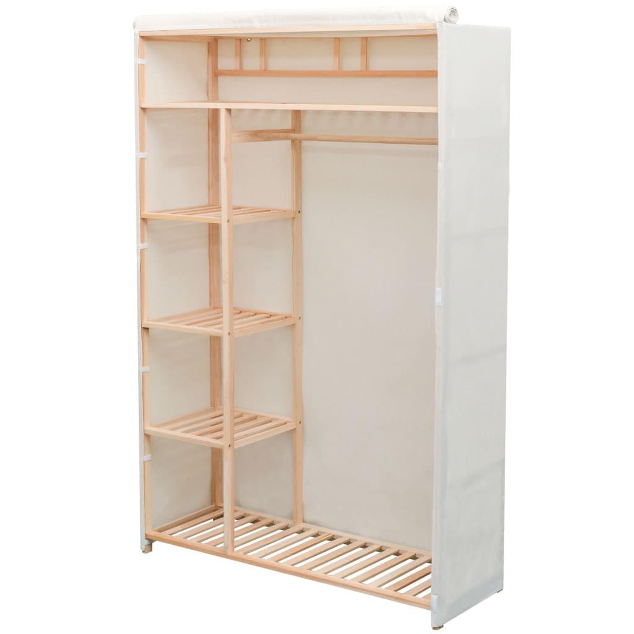 Voir la diapositive 3 : VIDAXL Garde-robe en tissu et bois de pin 110x40x170 cm