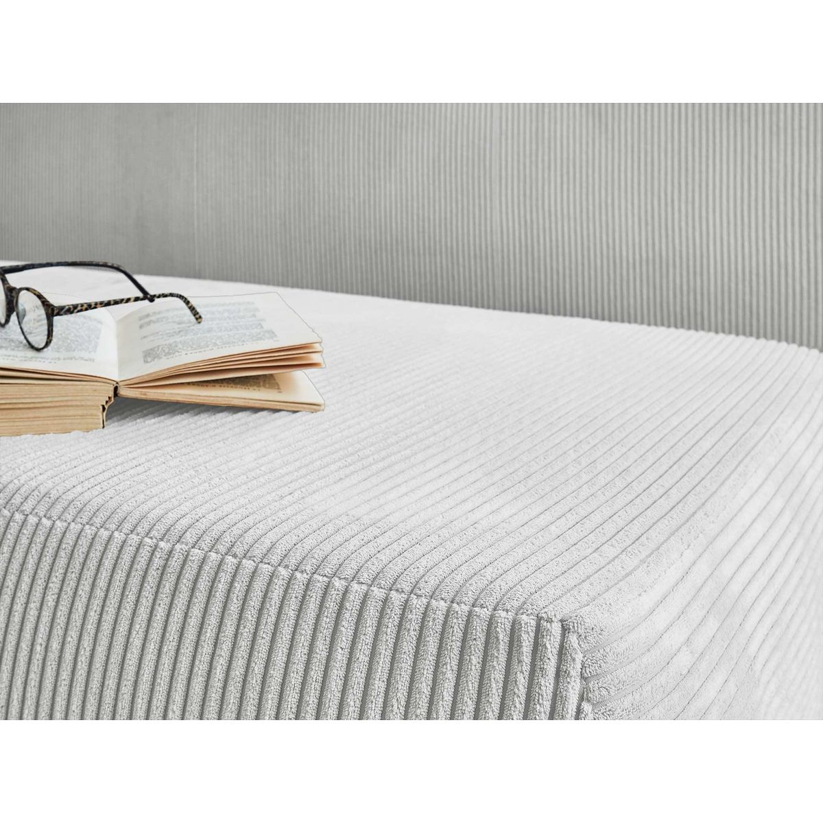 BEST MOBILIER Cristal - canapé 3 places - convertible avec coffre - en velours côtelé