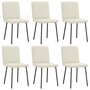 Voir la diapositive 1 : VIDAXL Chaises a manger lot de 6 creme velours