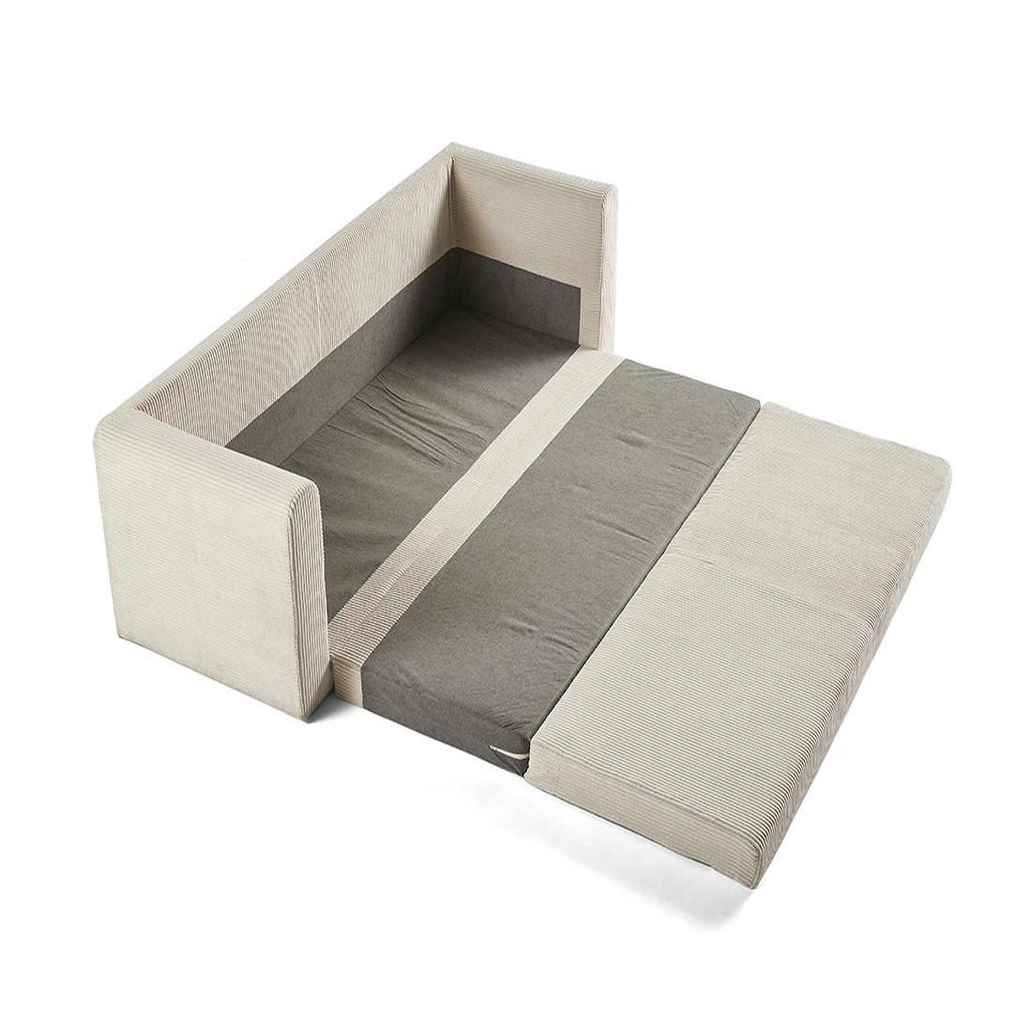 Voir la diapositive 3 : BEST MOBILIER Marilia - canapé 3 places - convertible déplimousse - en velours côtelé