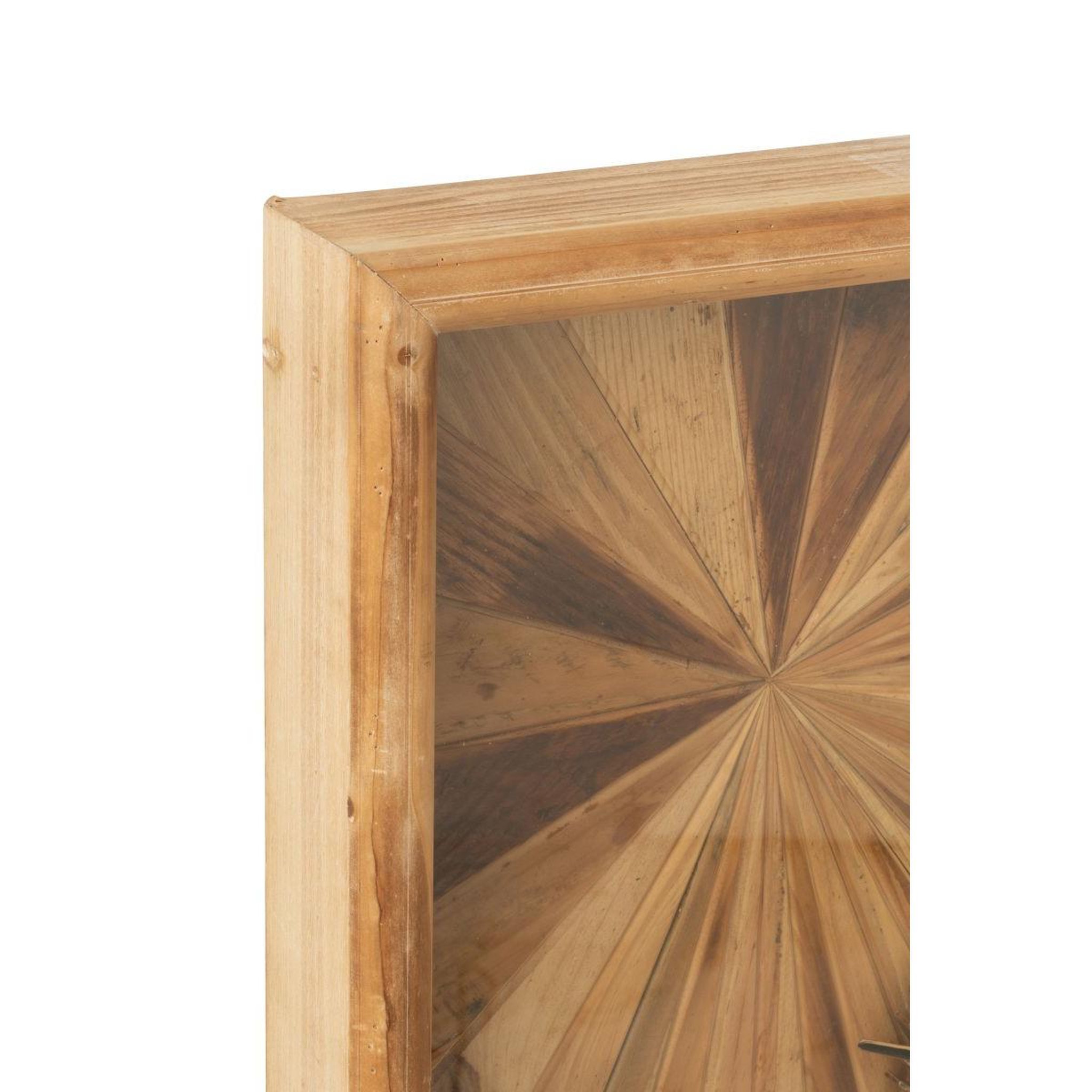 Voir la diapositive 2 : J-LINE Horloge murale engrenage  chalet  80cm naturel