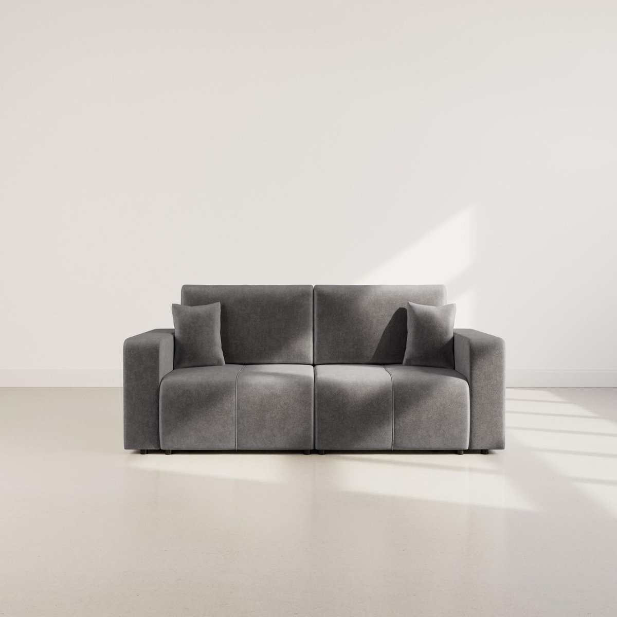 BEST MOBILIER Nicole - canapé droit 4 places convertible avec coffre en tissu