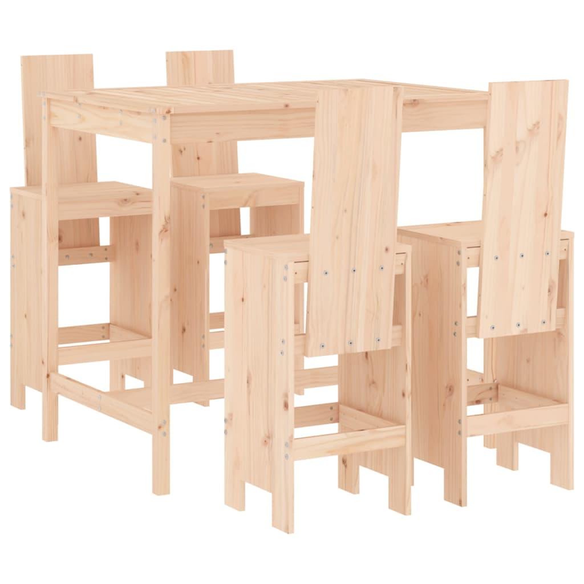 Voir la diapositive 2 : VIDAXL Ensemble de bar de jardin 5 pcs bois de pin massif
